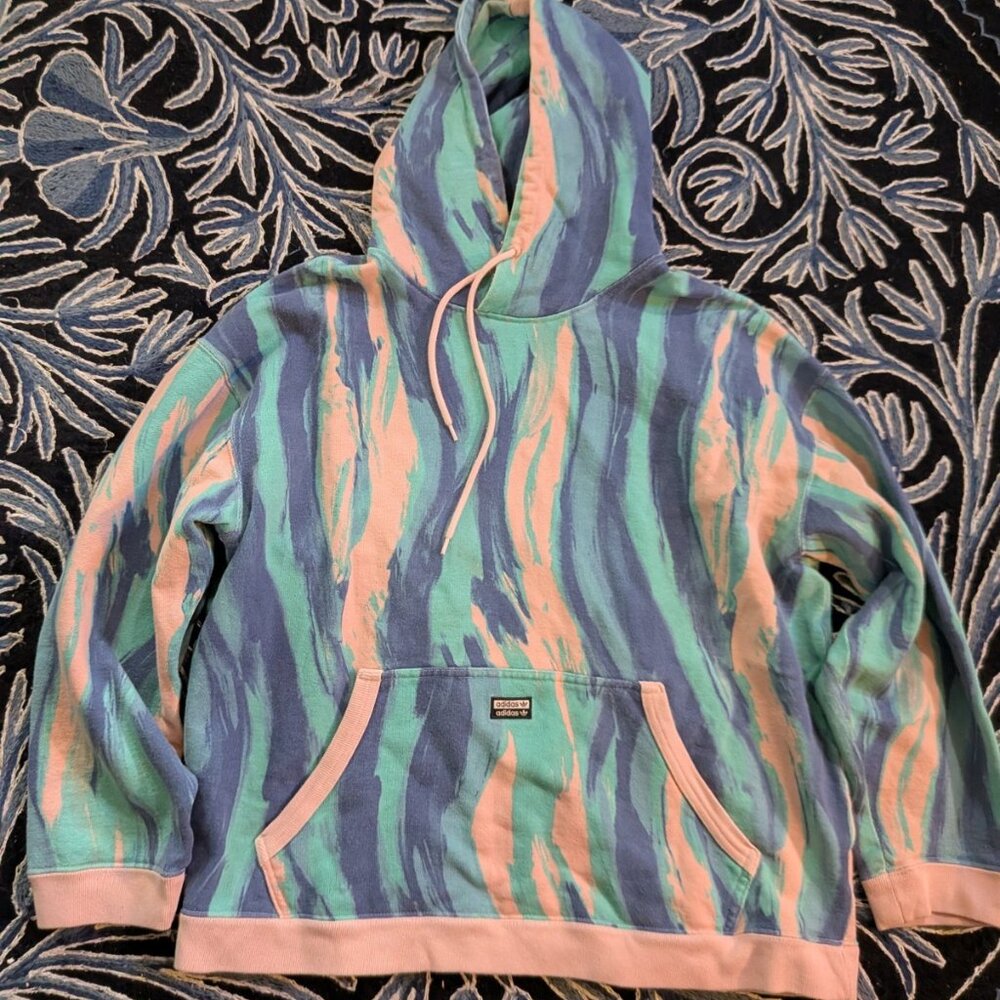 Adidas Originals FBLS AOP Men's Pastel GN3336 Colors Hoodie Size L